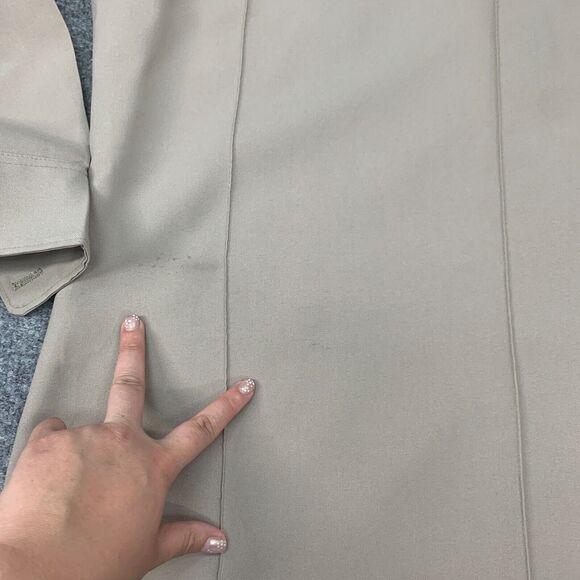 Cabelas Hunting Shirt Mens 16 1/2 Tan Full Zip Faux Button Long Sleeve Pockets - Picture 10 of 16